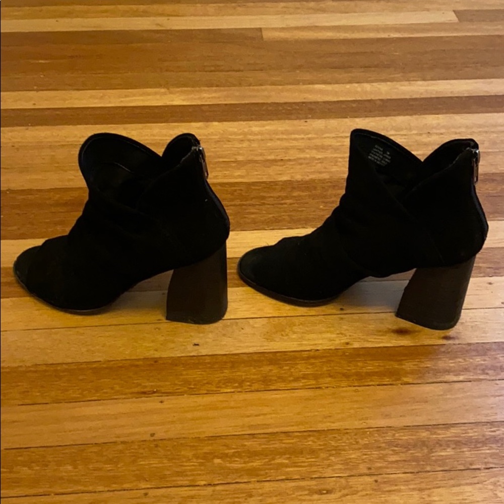 Back peep toe booties